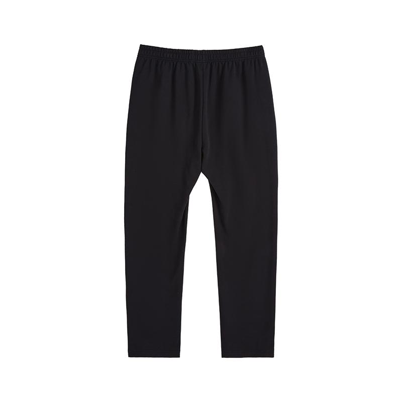 Li-Ning Simple Solid Color Mid Waist Breathable Versatile Straight Leg Knitted Sports Pants Unisex Bottoms Black AKLVB33-1