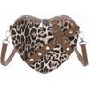 Leopard Purse Cheetah Print Heart Crossbody Vintage Y2K Studded Shoulder Bag For Girls Party
