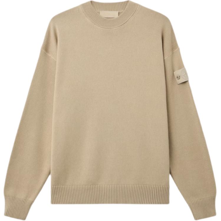 STONE ISLAND Ghost Series Solid Color Ribbed Collar Badge Knit Sweater Men Sweater L2S1551000-63S00FA-V0090