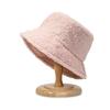 Korean Style Autumn Winter Lamb Wool Warm Embroidered Letter Fisherman Hat Sheep Shear Wool Japanese Style Casual Couple Simple Bucket Hat