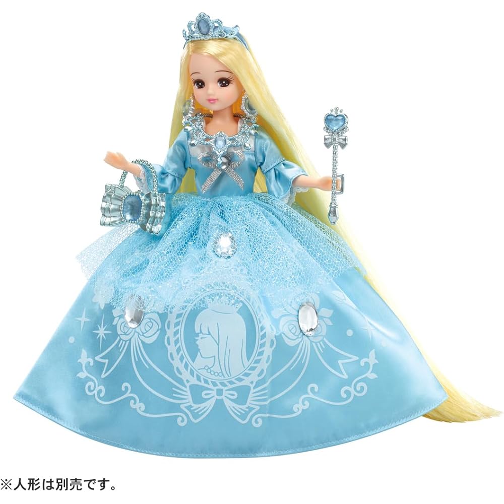 Takara Tomy Licca-chan Dress LW-22 Fantasy Princess Shining Blue Dress Dress-Up Toy for Ages 3 and Up