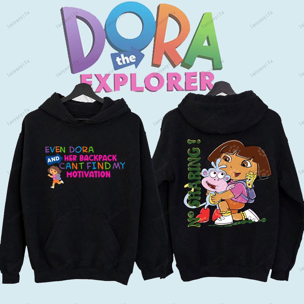 

Dora The Explorer Cute Anime Cartoon Pullover Unisex Women Men Sportswear Long Sleeve Hoody Comfortable Personality Sportswear 3XL