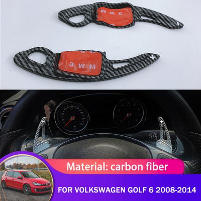 Car Steering Wheel Paddle Shift For Volkswagen VW Golf 6 Mk6 Jetta SportWagen Vento Variant 5K 2008~2013 DSG Carbon Fiber