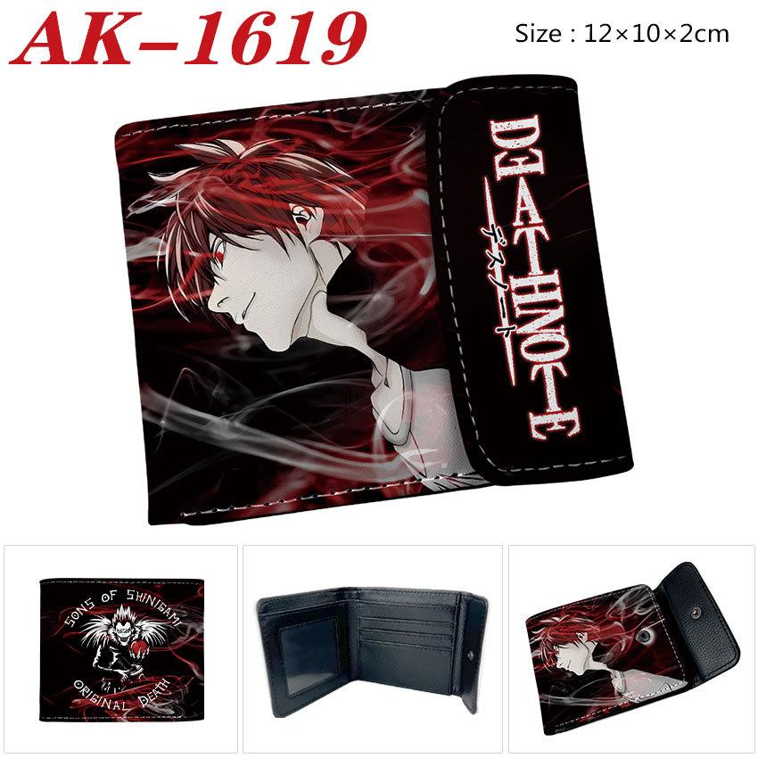 Death Note Anime Geldbörse Kurz gefaltet Druckknopfverschluss Verschleißfest Große Kapazität Kartenhalter Münzfach