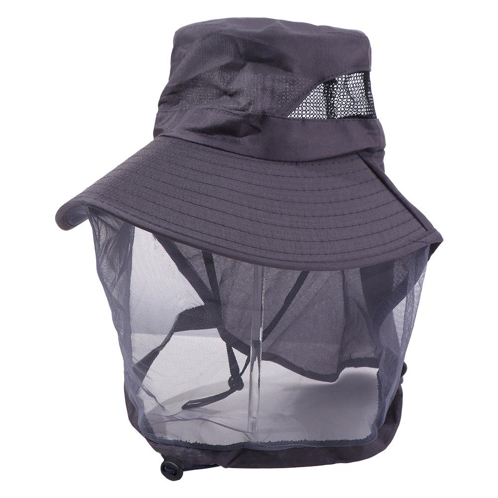 Casual Foldable Bee Mosquito Hat Wide Brim Insect Proof Net Cover Fisherman Hat Face Covering Sun Hat Sun Protection Hat Camping