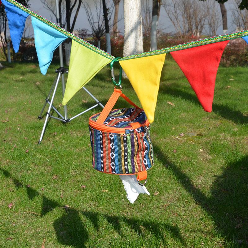 Outdoor Camping Drawer Box Car Household Roll Paper Towel Box Foldable Ethnic Style Paper Towel Bag Miscellaneous Storage Box