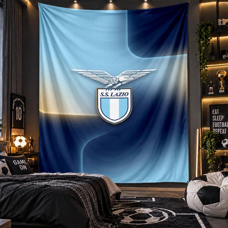 Wall Hanging Tapestry Lazio FC Print Cloth for Living Room Bedroom Home Decor