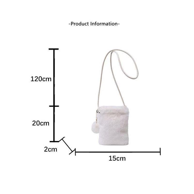Yogodlns New Plush Shoulder Bag For Women, Mini Solid Color Plush Wallet, Cute And Versatile For Coins, Cell Phone Pouch