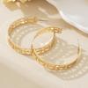 Round Earrings Fishbone Hollow Design Creative New Style Niche High Fashion Gifts