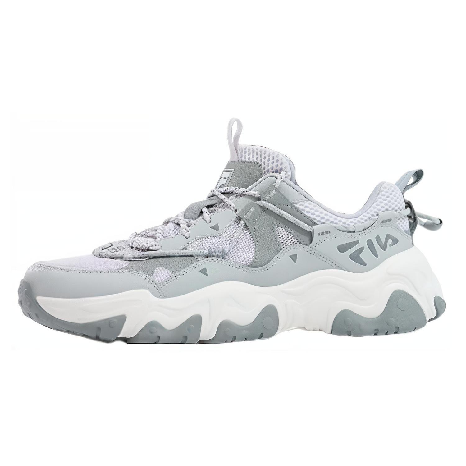 FILA FLUID 5 Cat Paw Shoes Abrasion Resistant Height Increasing Low top Casual Shoes Men s Gray White F12M422103FNN 40.5
