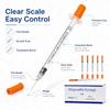 Sterile Veterinary Syringe 0.5ML/1ML Disposable Plastic Needle Orange Cap for Pet Livestock Feeding Care Use