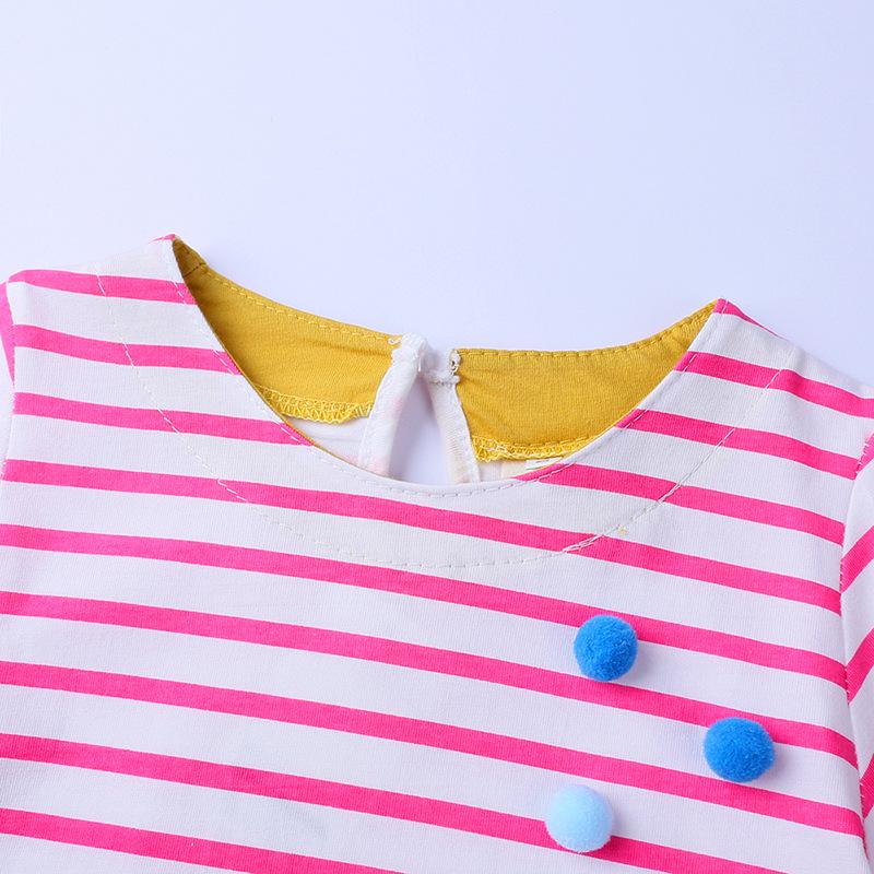 European Style Children's Summer Cotton Dresses - Girls' Short-Sleeved Printed Skirts for Small and Medium Kids.