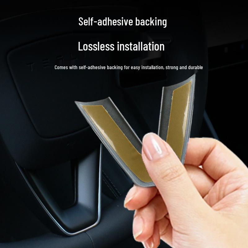 Carbon Fiber Steering Wheel Decoration for Model 3