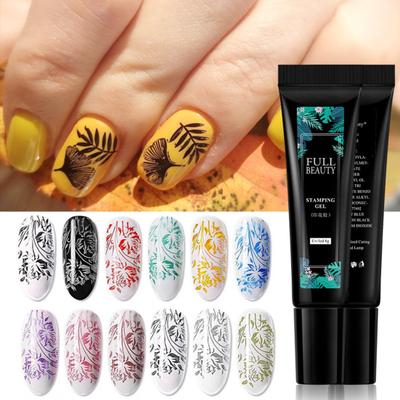 8ml Stamping Gel Dekorativ 12 Farben LED Härtend Langanhaltend Zartes Muster Nagelkunst Soak-off Stamping Druck Gel Nagellack Nagelzubehör