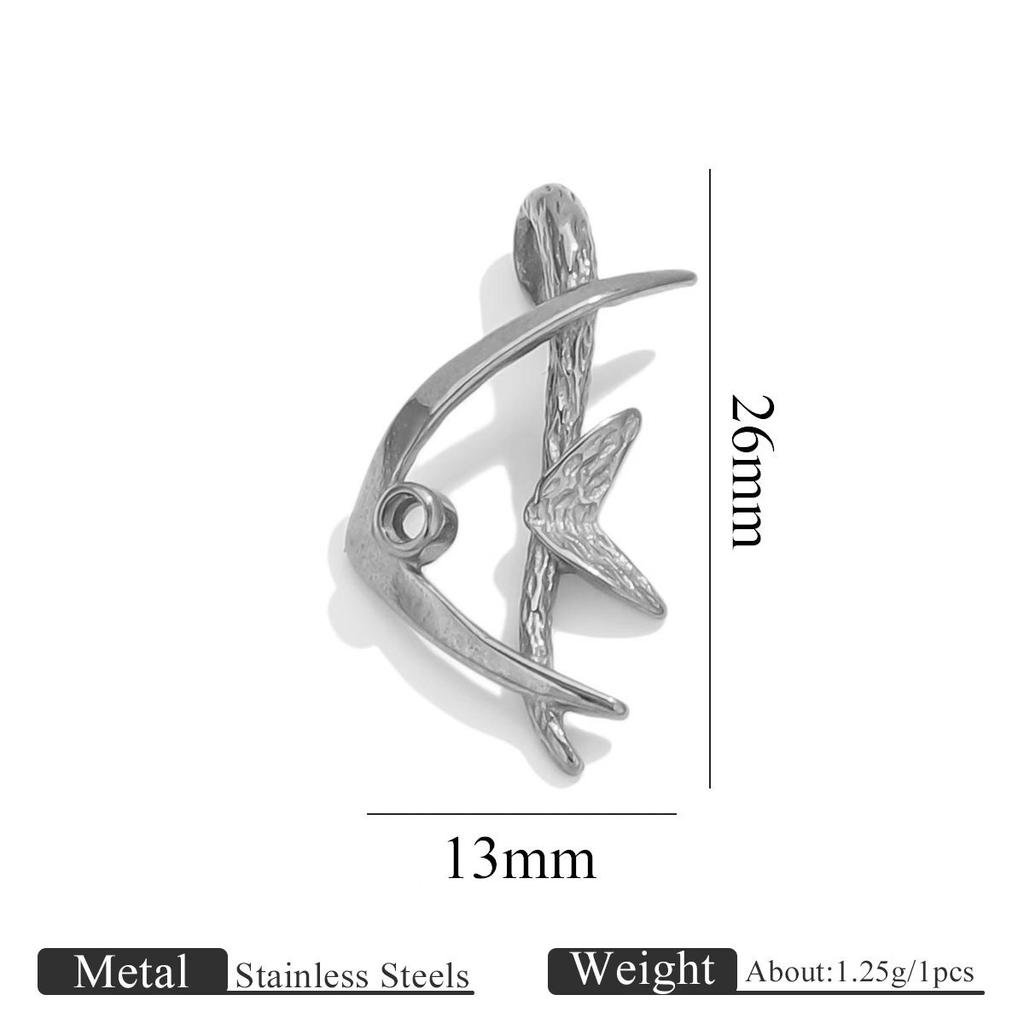 Yori 5PcsStainless Steel Casting Marine Animal Octopus Shark Crab Gold Pendant Ocean Series DIY Necklace Bracelet Jewelry