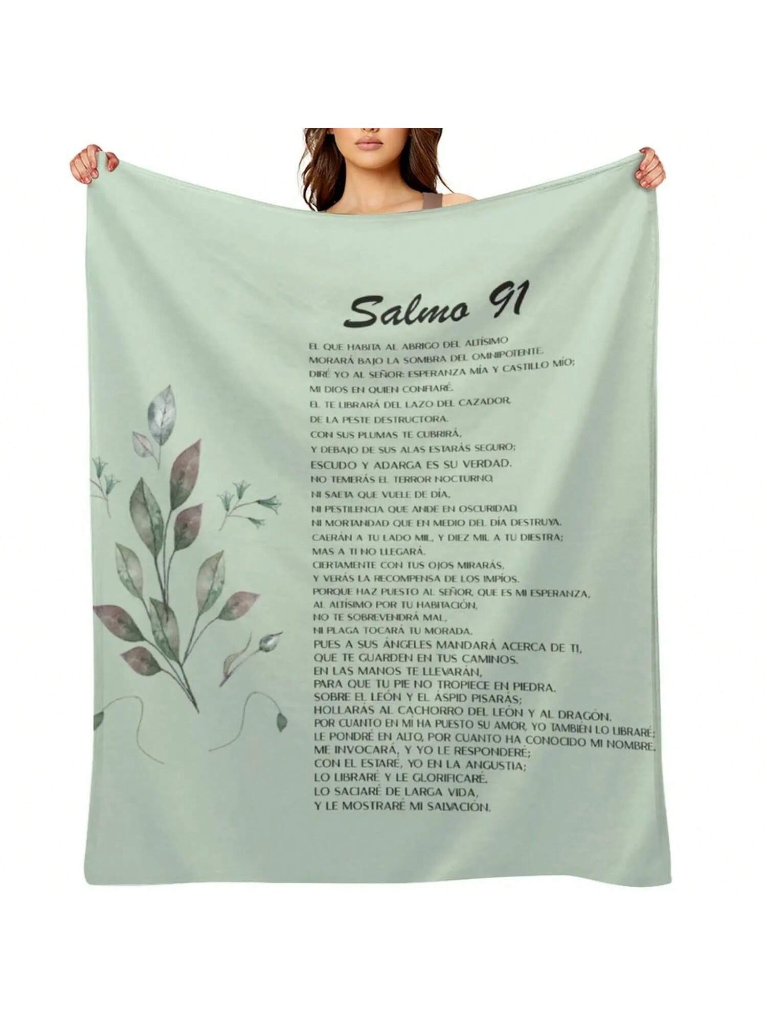 Salmo 91, Spanish Bible Verse Throw Blanket Cute Plaid Beautifuls Decorative Throw Blankets 75X95CM серый
