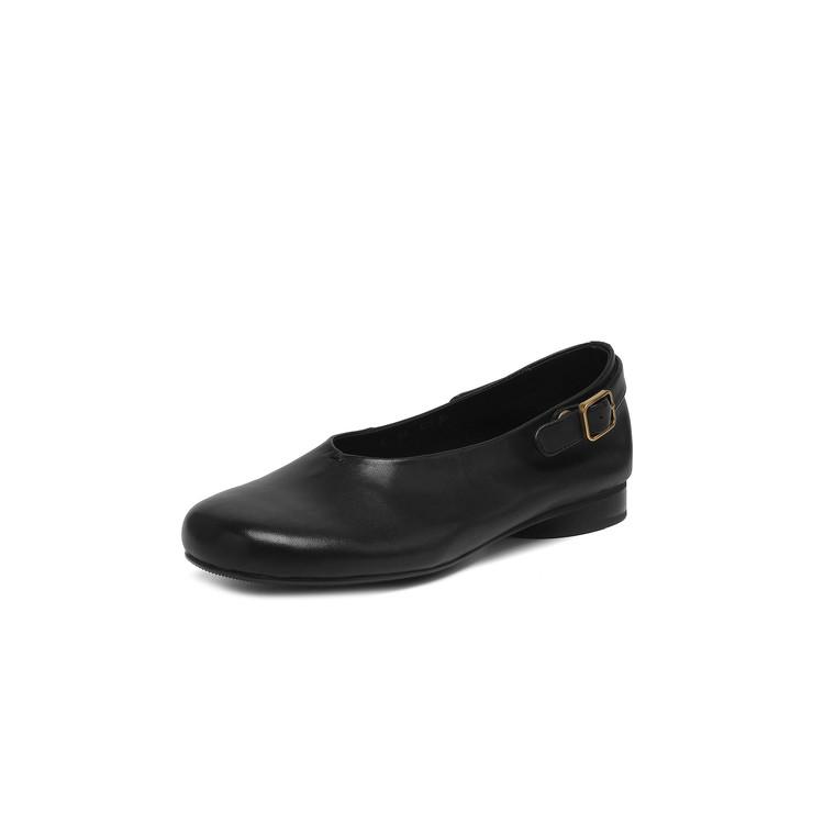 

Fashion New Spring/autumn Genuine Leather Women Shoes Round Toe Mary Jane Shoes for Women Fashion Loafers Shoes Low Heels Women Pumps 34 чёрный