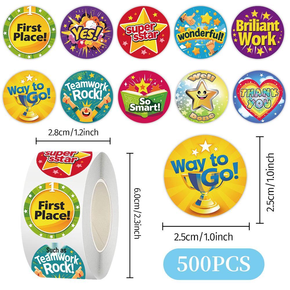 500 Children s English Reward Stickers - DIY Journal Decorative Tape & Sealing Stickers