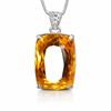 Natural Orange Sapphire Pendant 925 Sterling Silver Cushion 132.60 Ct CERTIFIED