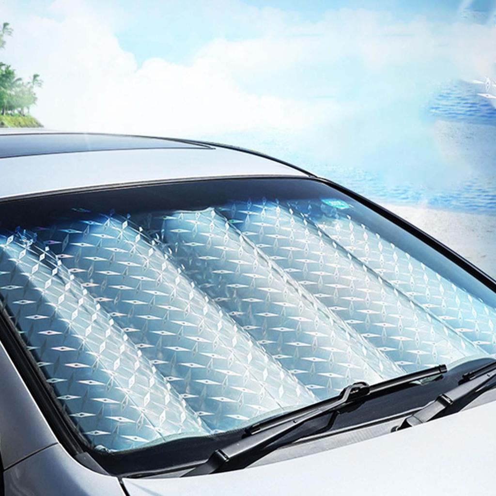 Car Sunshade Curtain Car Sunscreen Double-sided Pearl Cotton Sunshade 70x140cm Anti-ultraviolets Front Windshield