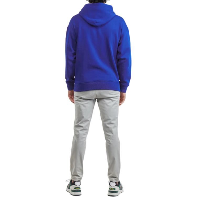 Polo Ralph Lauren Pulover cu glugă cu litere, croială fitted, mânecă lungă, bărbați, hanorac, albastru, 710926613-003