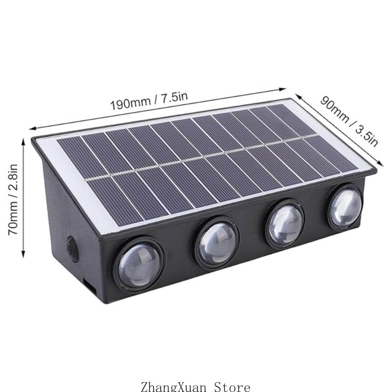 3XUF LED Wall Washer Adjustable Color Setings Solar Deck Lighting Waterproof Perfect for Outdoor Use Garden and Pool Areas