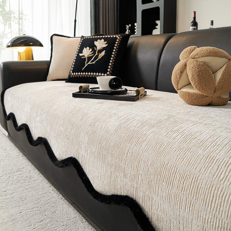 Sofa Kissen Neu Vier-Jahreszeiten Universal Fixiert Rutschfest Gerade Reihe Ledersofa Sitzkissen Sofaüberwurf Stoffhandtuch