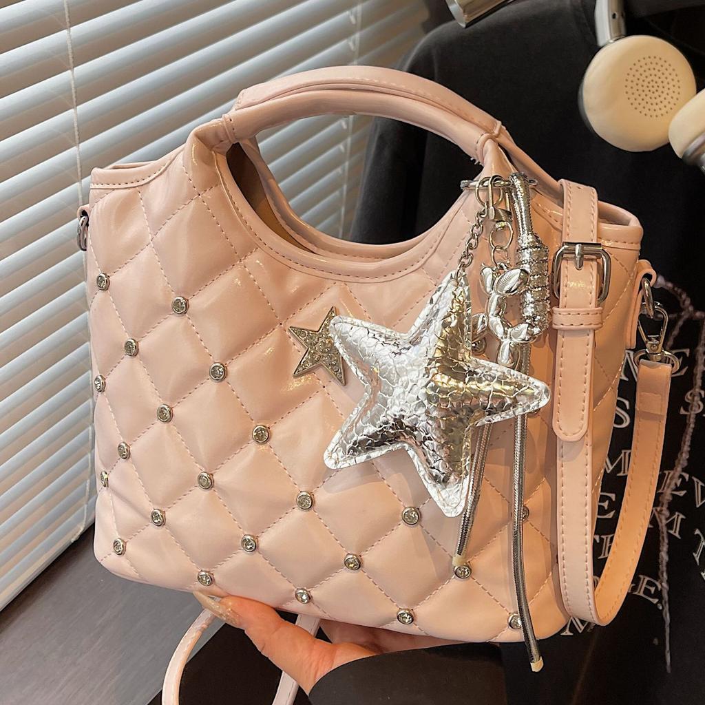 Ballet style rhombus chain handbag women's 2025 new niche single shoulder underarm bag fashionable versatile messenger bag