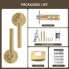 Moquin Brass Gold Heavy Duty Round Design Door Lever, Keyed Entry Door Handle in Gold, Reversible Door Lock for Front Entrance Door