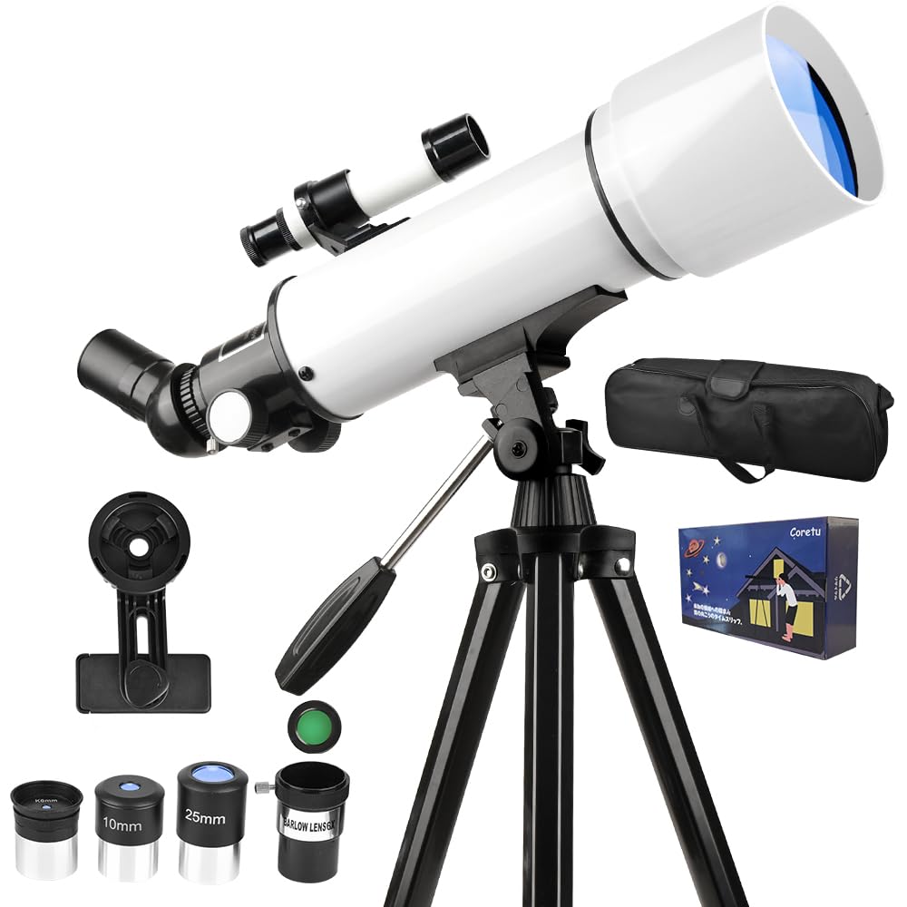 

Astronomical Telescope Set for Kids and High Magnification 70mm 400mm Focal Viewing Moon Smartphone Photo and Video Dual Use for Celestial and