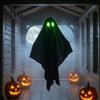 Halloween Party Supplies Hanging Ghost Outdoor Decoration, Spooky Black Fabric with Green Yard Atmosphere Eyes for Outside Tree, Porch, Yard,