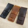 2026 Leather Pen Case Simple Small Pencil Case Cowhide Pencil Case Handmade Creative Men's and Women's Retro Stationery Box Storage Bag