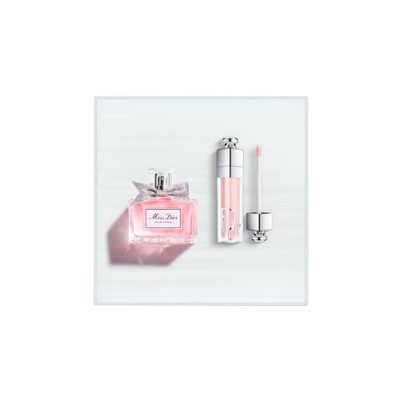 

DIOR Enchanting Lip Gloss Mademoiselle Perfume Set EDP Peony Rose Peach Vanilla розового золота