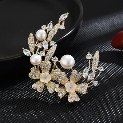 Senior Brooches Flower Leaf Brooch Pins for Women Suit Pendant  Fashion Brooches Jewelry