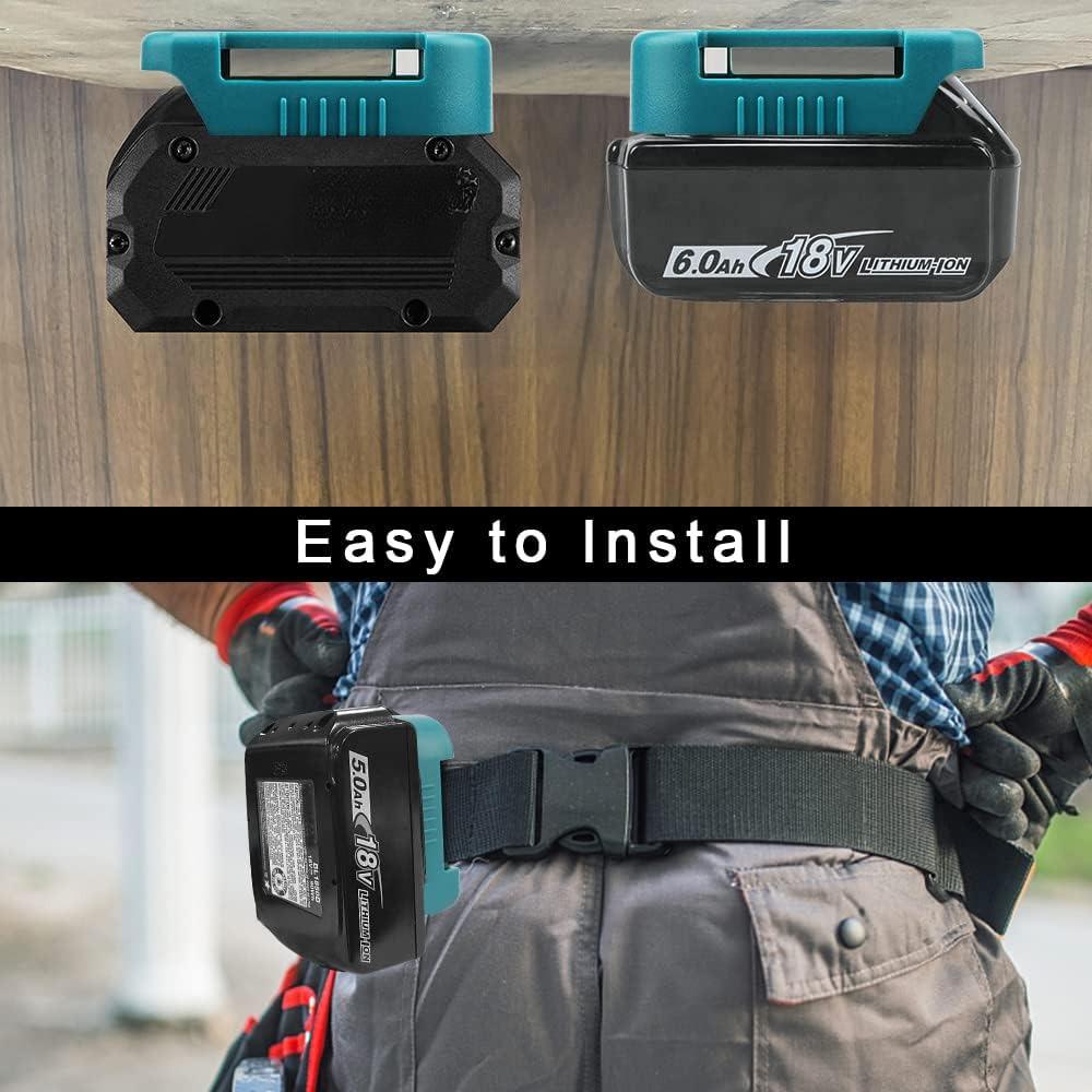 USB Charger Adapter Compatible with Makita 18V Li-ion Battery with USB & Type-C Fast Charging Port Battery Holder for Mounting