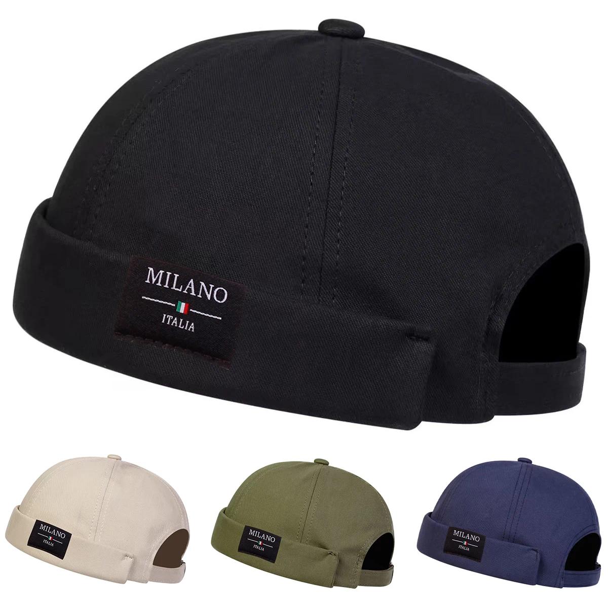 Yiran Bag Men's Milano Italia Sewing Label Landlord Caps Spring And Autumn Adjustable Melon Skin Hats Literary Hip Hop Hat Painter Cap