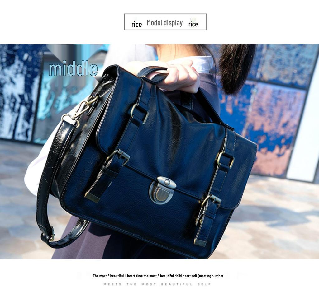 Japanese Style JK Retro Crossbody Bag: Soft Girl Cambridge-Inspired Messenger with Large Capacity