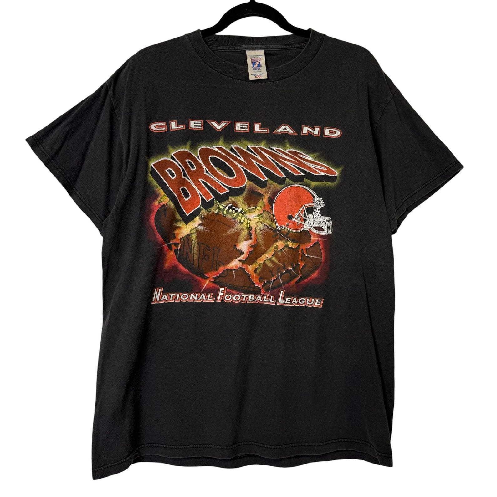90 s Cleveland Browns T shirt Sz L (B677) 4XL
