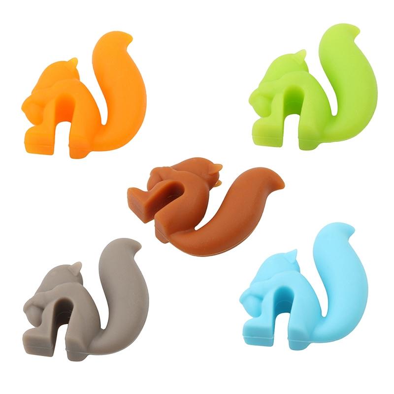 

Выбор 5 шт. Изысканная форма белки силиконовый держатель для чайных пакетиков чашка кружка конфеты цвета милые