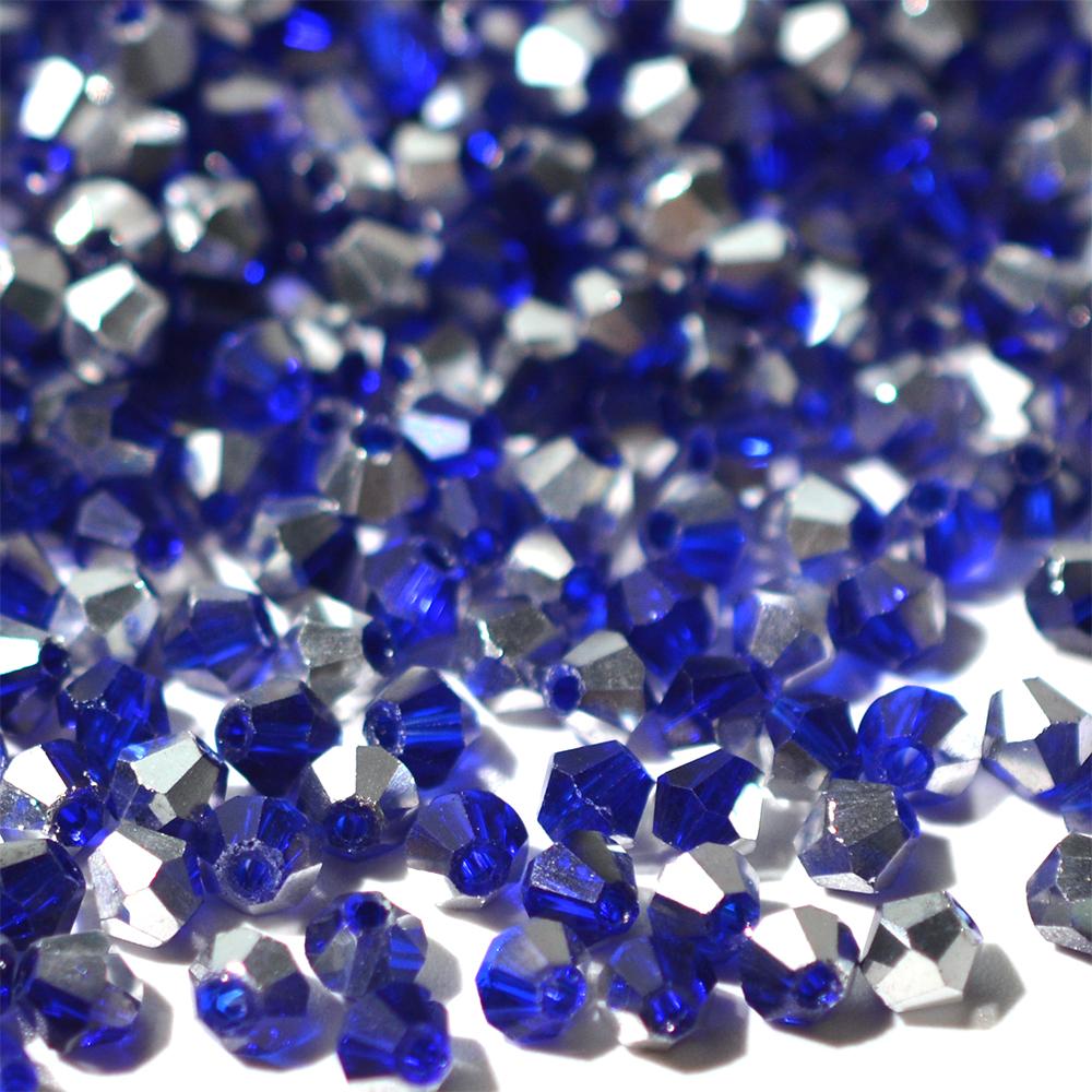 Kovová barva 100ks Průměr 4mm Bikonický tvar Pokovené Rakouské krystaly Skleněné korálky Volné Distanční korálky pro výrobu šperků