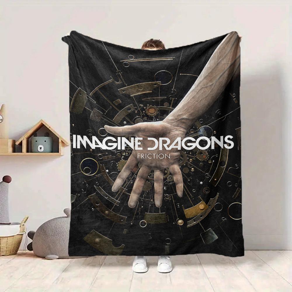 1pc Imagine Dragons Flannel Blanket [Cozy Throw Blanket] For Sofa, Bed, Travel, Camping, Livingroom, Office, Couch, Chair, And Bed