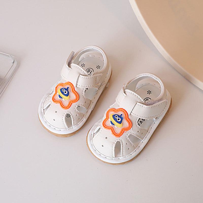 

Summer 0-2 Years Old Called Shoes Cartoon Female Baby Toddler Shoes Soft Sole Male Baby Shoes 1 Bag Head Sandals 20 білий