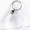 Lot de 50 Porte-clés Cadre Photo Acrylique avec Pompons Fermeture par Pression Insertion Photo Transparent Vide Porte-clés Rond 50 Pièces