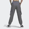 Adidas Originals Checkered Logo Embroidered Big Pocket Cuffed Sports Pants Women Bottoms Black HB9456