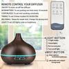Diffuser For Home 6 Oil Set,550ml Essential Oil Diffuser with Remote Control Ultrasonic Humidifier 7 Color LED Light