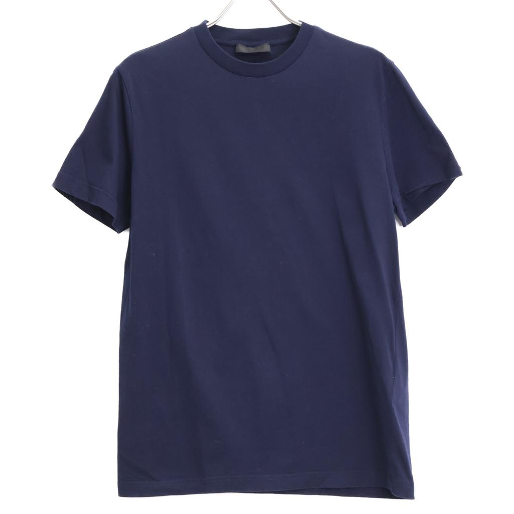 PRADA UMJ492 Navy Triangle Logo Crew Neck T-Shirt tops M NavyUsed