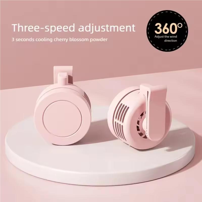 

Portable electric fan mini handheld rechargeable bladeless desktop fan clip waist fan for outdoor ventilation summer cooling розовый