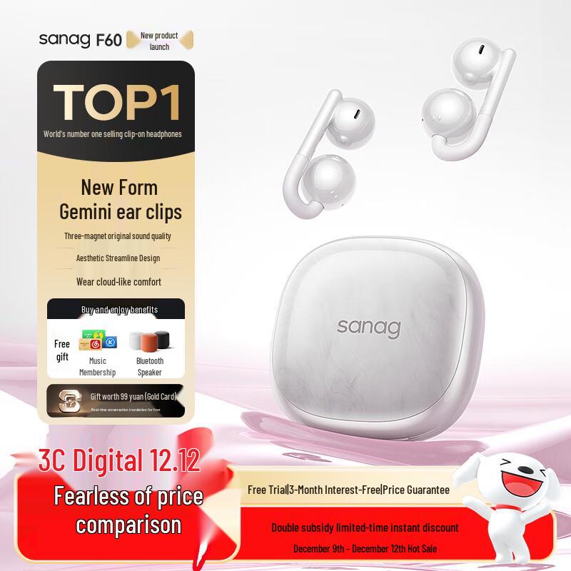 SANAG F60 Wireless Ear-Clip Bluetooth Headphones