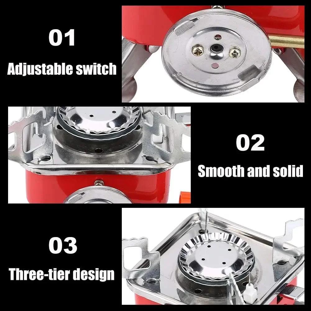 Portable Burner Camping Foldable Outdoor Gas Tank Stove for Backpacking Camping Hiking Picnic Camping Burner BBQ Grill