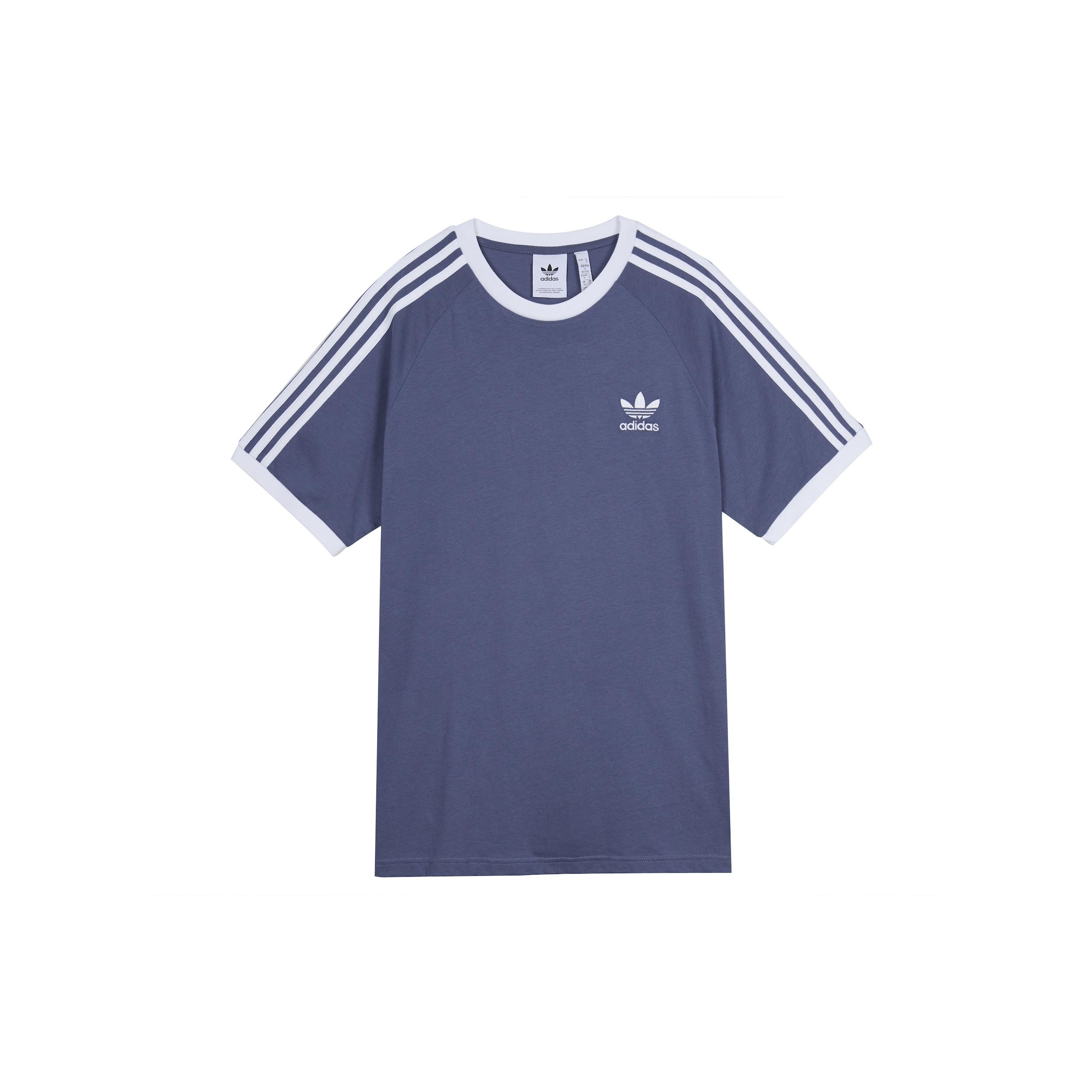adidas originals MENS 3-stripes Logo Printed Sports Short Sleeve Blue Men s GN3501 XL
